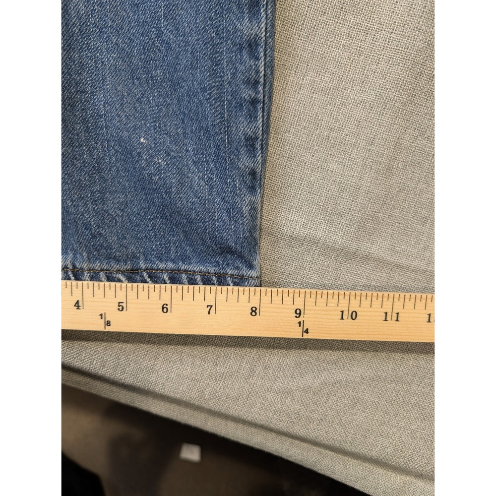 Levis 550 Relaxed Fit Jeans Mens 34x32 Medium Wash Blue Tapered Leg Paint Stains - Picture 13 of 15